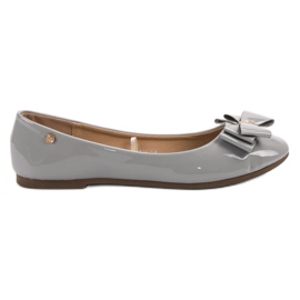 Ballerine laccate con fiocco VINCEZA grigio