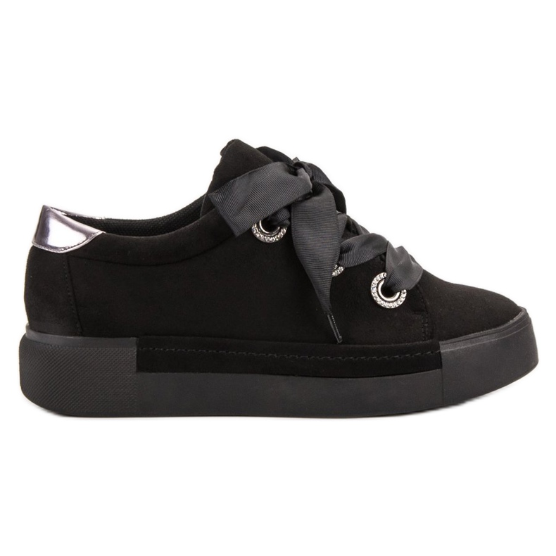 Belle Women Scarpe sportive in pelle scamosciata nero