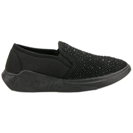 SHELOVET Calzature in tessuto con cristalli nero