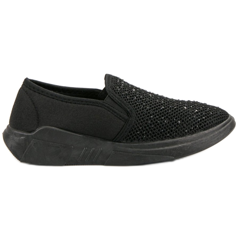 SHELOVET Calzature in tessuto con cristalli nero