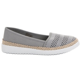 SHELOVET Espadrillas in tessuto grigio