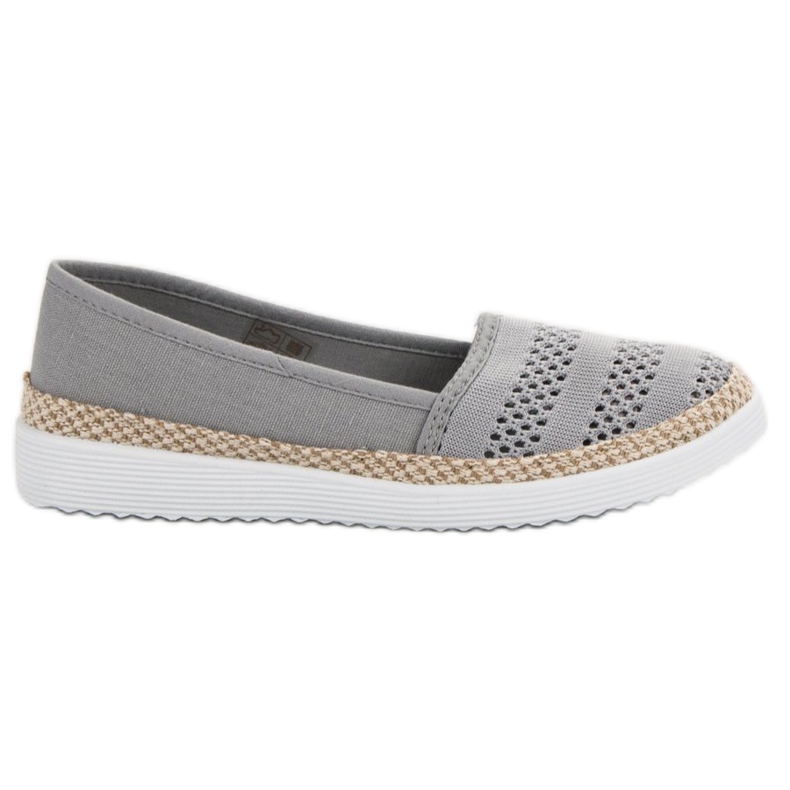 SHELOVET Espadrillas in tessuto grigio
