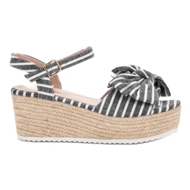 Seastar Sandali con zeppa con fiocco grigio