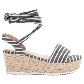 Seastar Sandali a righe sulla zeppa grigio