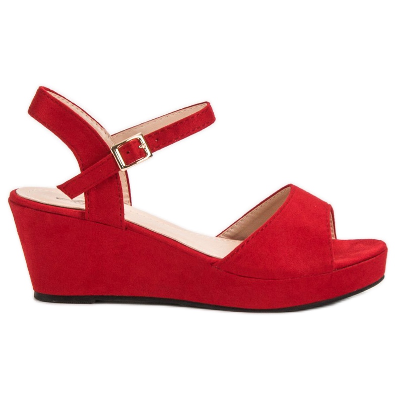 SHELOVET Sandali in pelle scamosciata rossi rosso