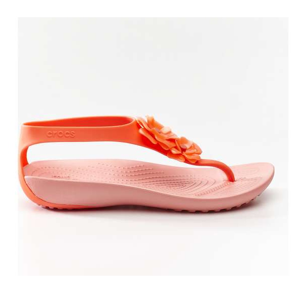Crocs Serena Embellish Flip W 6PT Bright Coral Melon multicolore