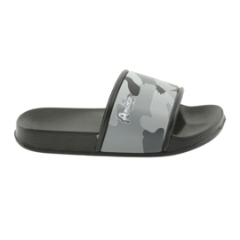 Pantofole camo profilate grigie American Club nero grigio