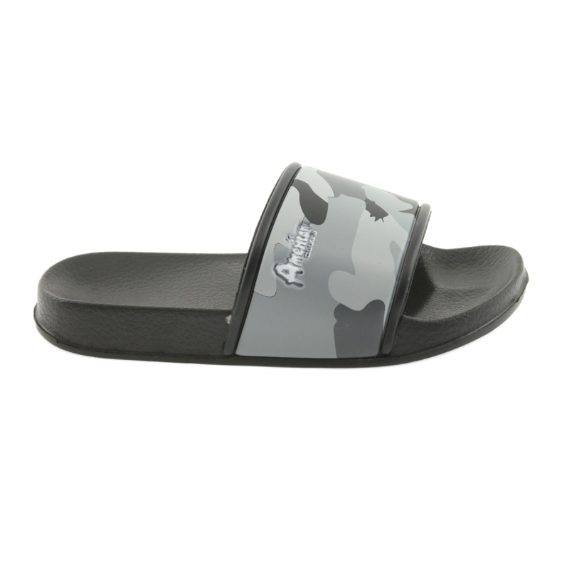 Pantofole camo profilate grigie American Club nero grigio