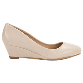 Small Swan Pompe con zeppa marrone
