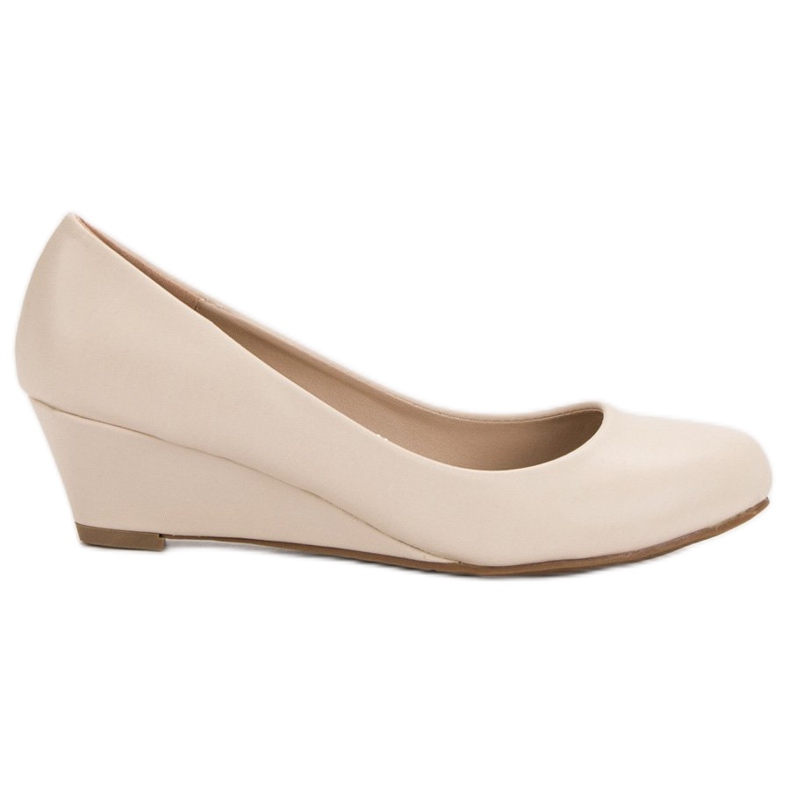 Small Swan Pompe con zeppa marrone