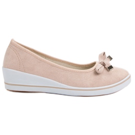 SHELOVET Pompe con zeppa marrone