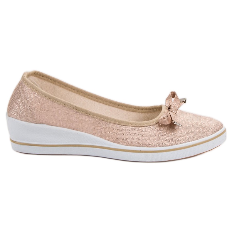 SHELOVET Ballerina con zeppa marrone