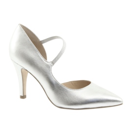 Décolleté con cintura Caprice 24402 argento grigio