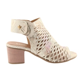Sandali con tomaia Badura 4723 marrone giallo rosa
