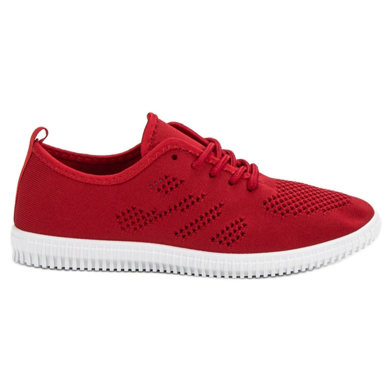 SHELOVET Calzature con lacci in tessuto rosso