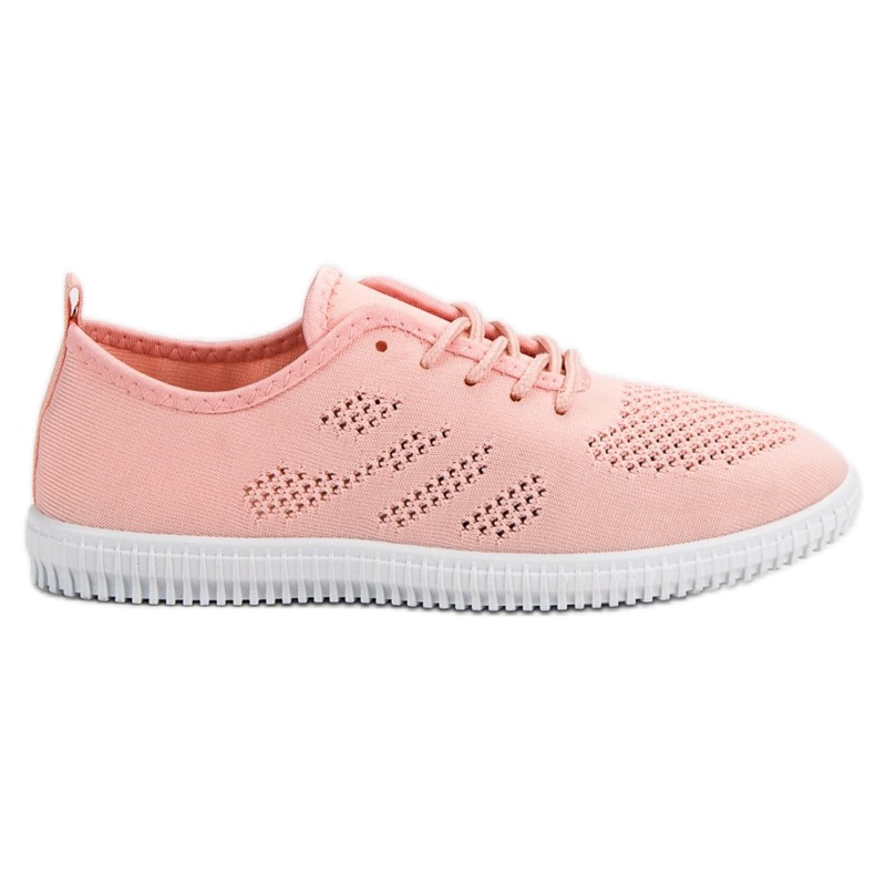 SHELOVET Calzature con lacci in tessuto rosa