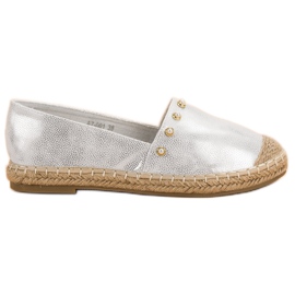 SHELOVET Espadrillas d'argento grigio