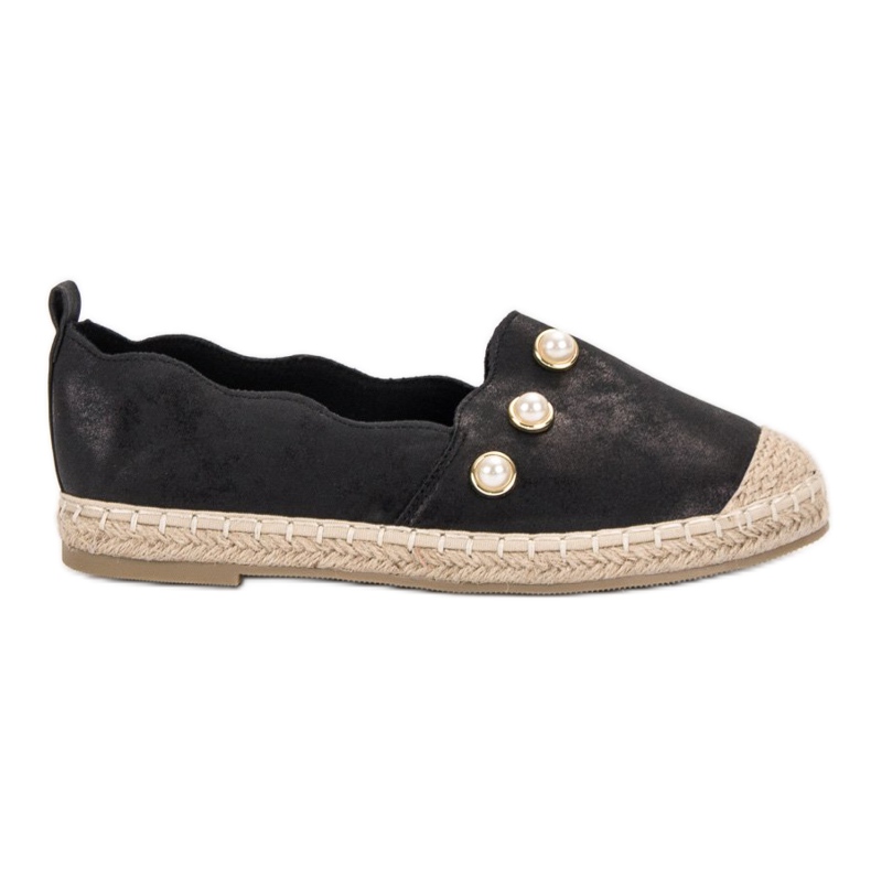 SHELOVET Espadrillas Con Perle nero
