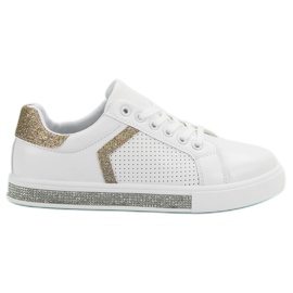 Ideal Shoes Scarpe Sportive Con Cubic Zirconia bianca