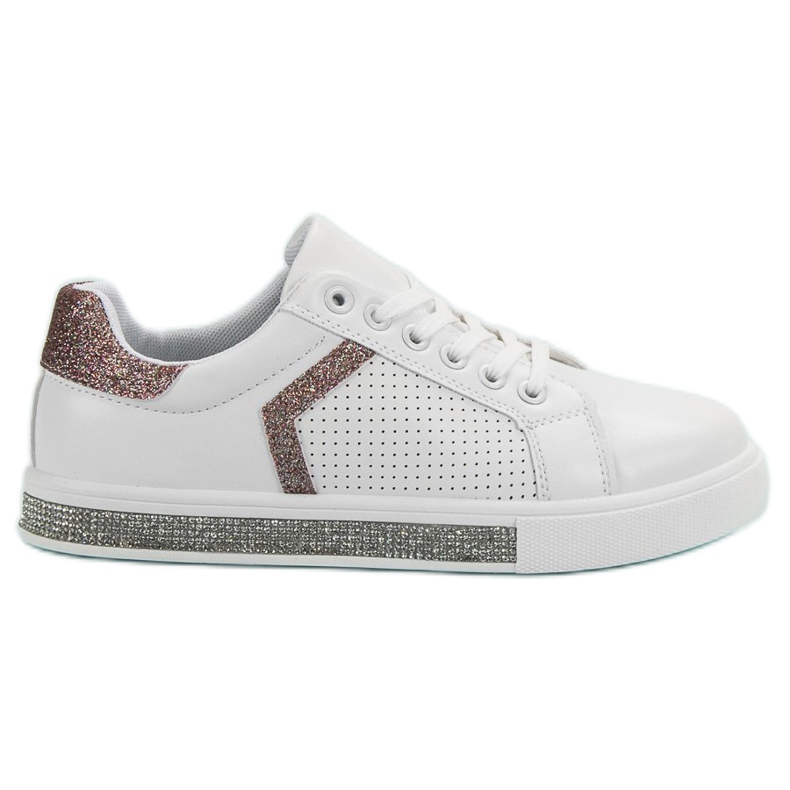 Ideal Shoes Scarpe Sportive Con Cubic Zirconia bianca
