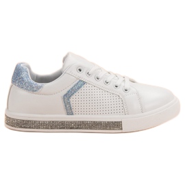 Ideal Shoes Scarpe Sportive Con Cubic Zirconia bianca