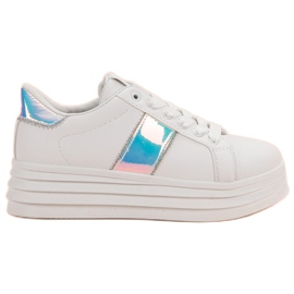 SHELOVET Scarpe bianche sulla piattaforma bianca