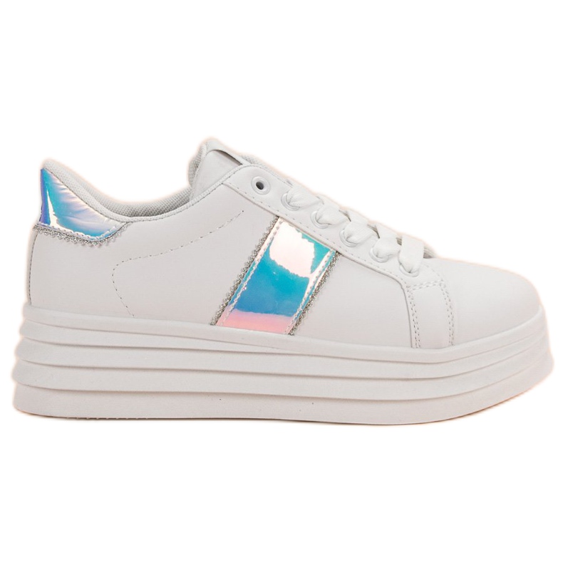 SHELOVET Scarpe bianche sulla piattaforma bianca