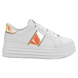 SHELOVET Scarpe bianche sulla piattaforma bianco