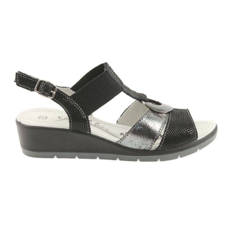 Filippo Comodi sandali con zeppa in pelle nero grigio