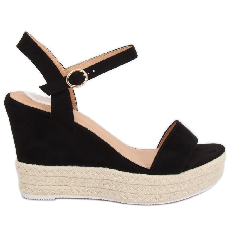 Sandali neri con zeppa JS-2952 Black nero
