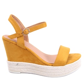 Sandali con zeppa gialli JS-2952 Giallo