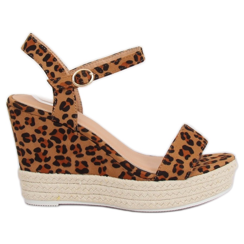 Sandali con zeppa leopardati JS-2952 Leopard marrone