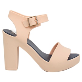 Sandali con tacco alto meliski beige KM202 D.BEIGE / NAVY