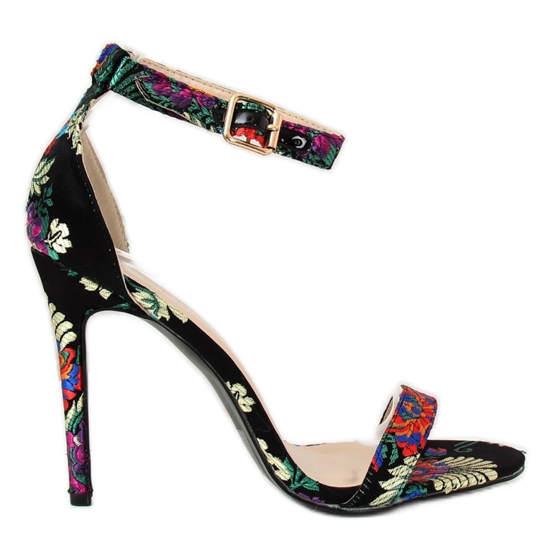 Sandali neri orientali KSL708 Black nero multicolore