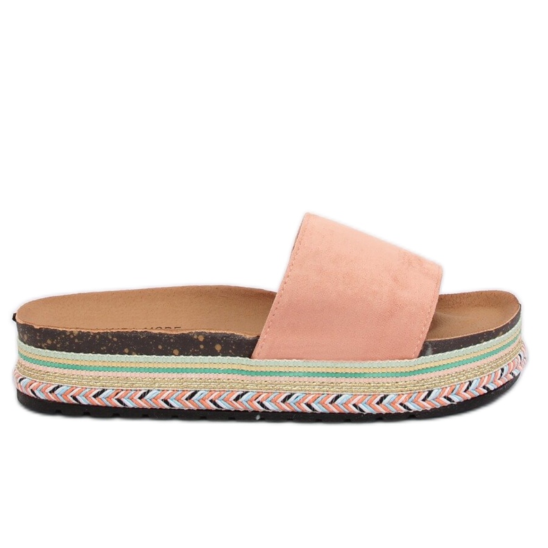 Rosa LS-117 Pantofole rosa con suola alta