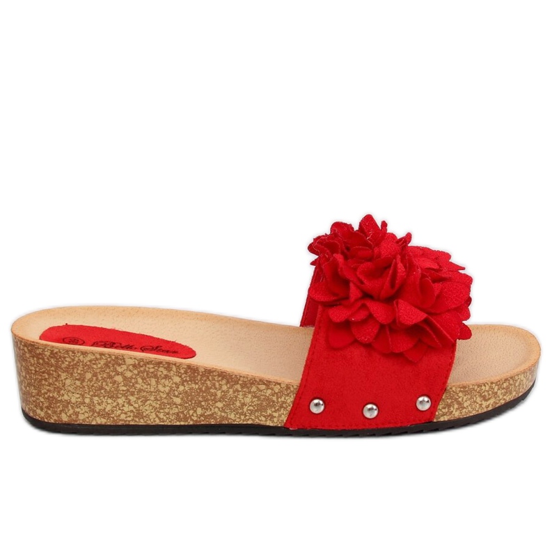 Red S63 Infradito rosse con fiori rosso
