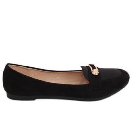 Mocassini neri da donna VS-662 Black nero