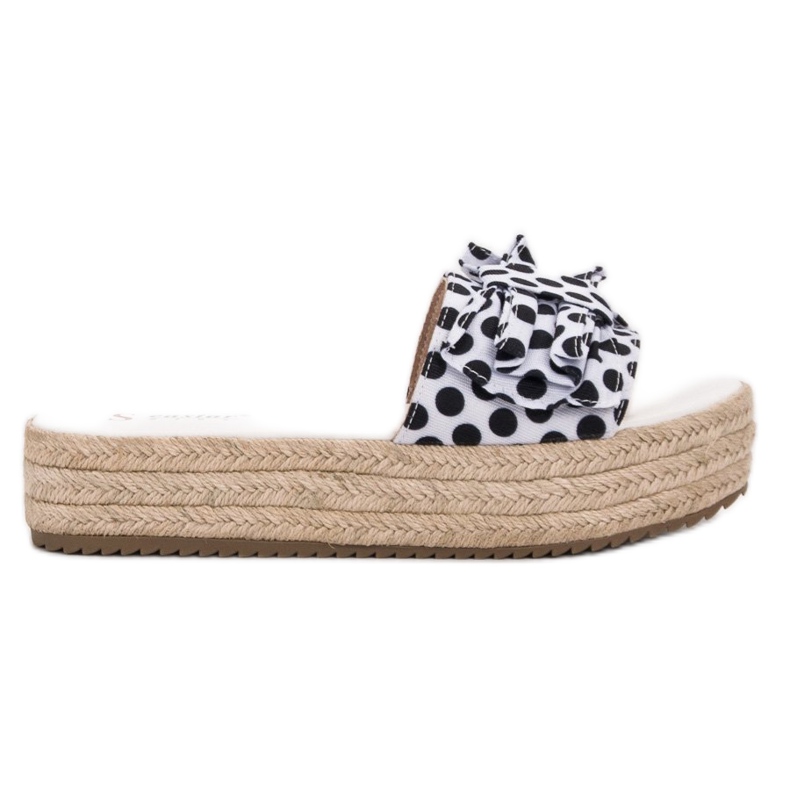 Seastar Pantofole a pois bianca nero