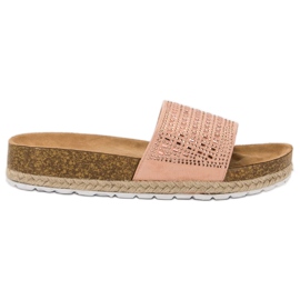 Seastar Pantofole Rosa Con Cubic Zirconia