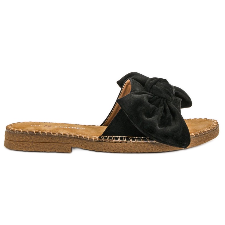 Seastar Pantofole Nere Con Fiocco nero
