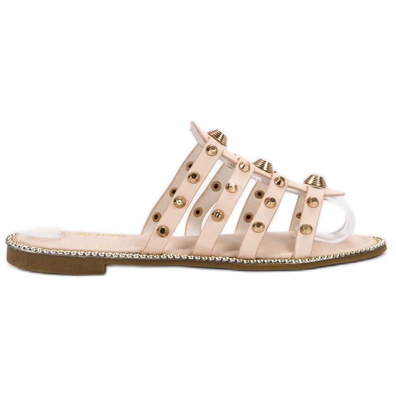 Renda Pantofole Con Strass marrone