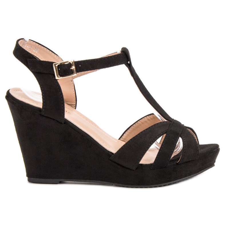 SHELOVET Sandali in camoscio nero
