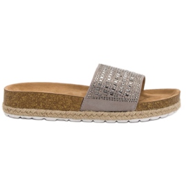 Seastar Pantofole Grigie Con Zirconi grigio