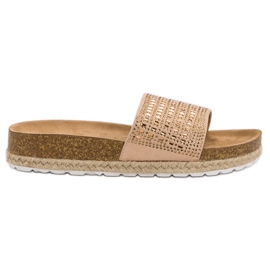 Seastar Pantofole Beige Con Zirconi