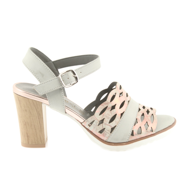 M.Daszyński Daszyński Sandals Openwork sul palo grigio/rosa del 1846