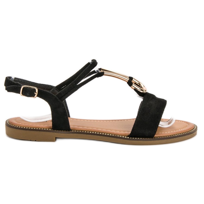 Laura Mode Sandali in camoscio nero