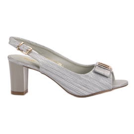 SHELOVET Sandali Eleganti Con Fiocco grigio