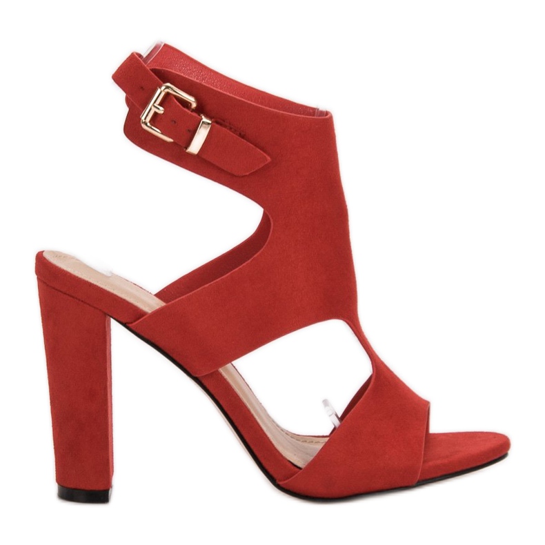 Ideal Shoes Sandali sexy con tacco alto rosso