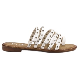 SHELOVET Pantofole Con Strass bianca