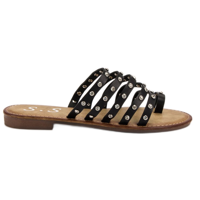 SHELOVET Pantofole Con Strass nero